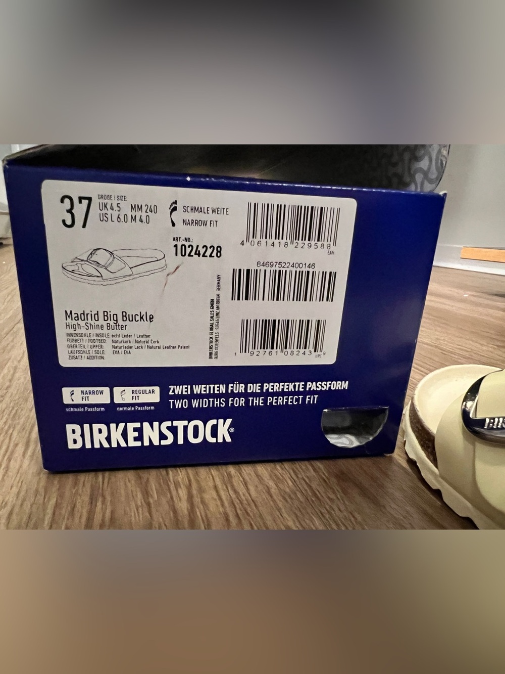 Birkenstock Madrid Big Buckle Natural Leather Patent - Picture 3 of 5